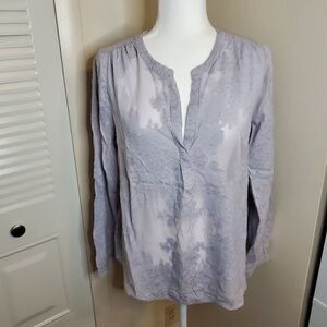 Katherine Barclay semisheer floral blouse M